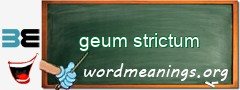 WordMeaning blackboard for geum strictum